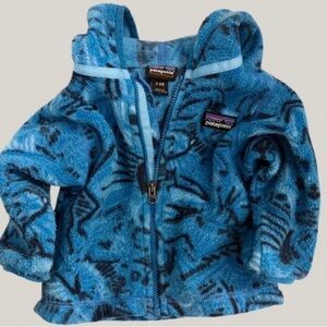 Patagonia Kids Patterned Blue Hoodie